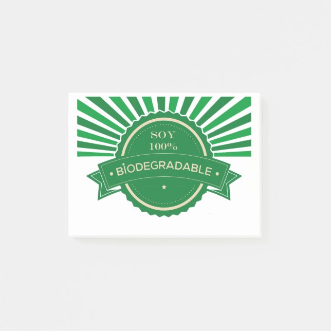 Mensaje Soy 100% Biodegradable Post-it Klebezettel (Vorderseite)