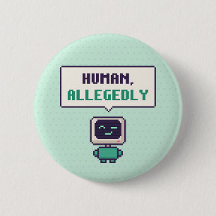 Mensch, angeblich lustiger AI-Pixel-Button Button