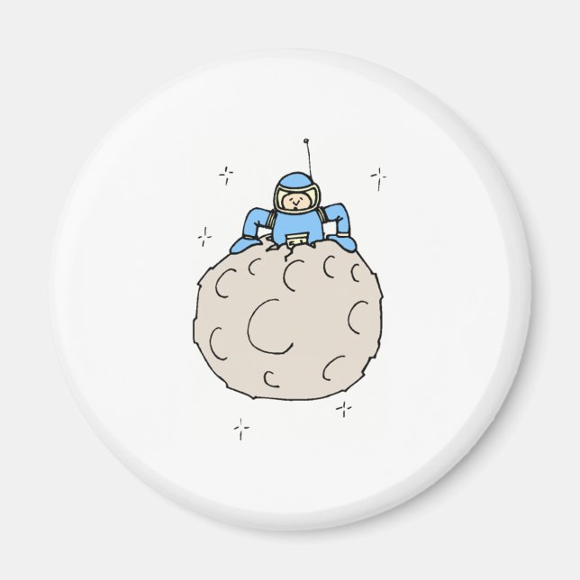 Mensch auf dem Mond Magnet (Vorne)
