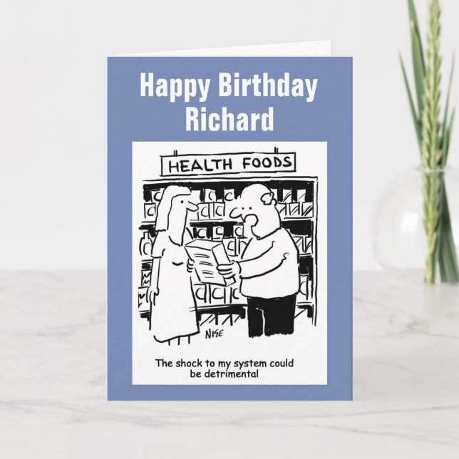 Mensch, der sich vor dem Essen von Gesundheitsnahr Karte (Vorderseite)