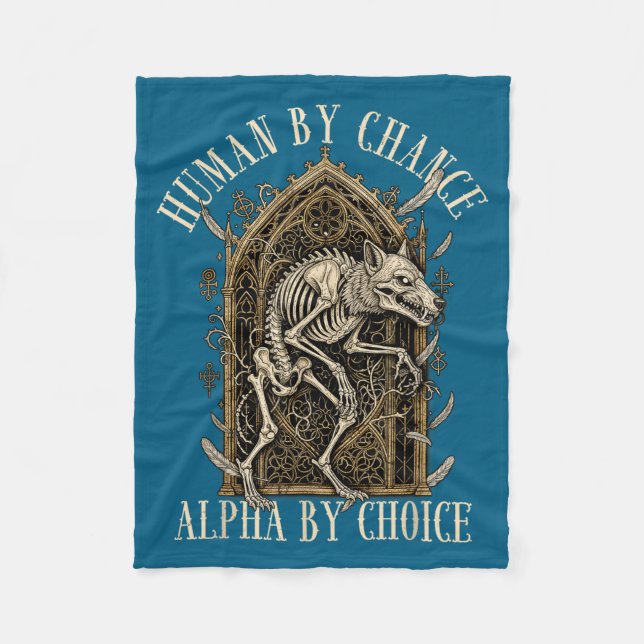 Mensch durch Zufall Alpha durch Wahl Alpha Wolf Me Fleecedecke (Vorderseite)