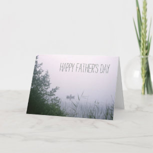 Mensch Fischen Schönes Inspiration Foggy Morning Karte