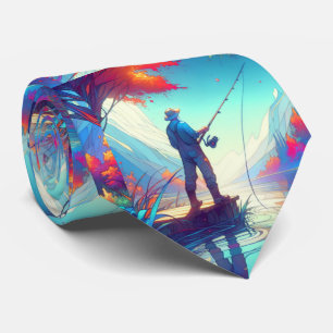 Mensch Fischen Stehend auf Pier Krawatte