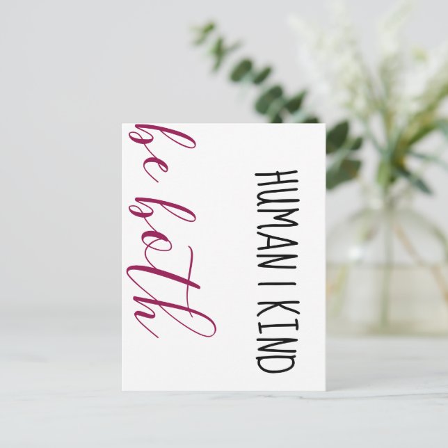 Mensch. Gut. Sei beides! Postkarte (Stehend Vorderseite)