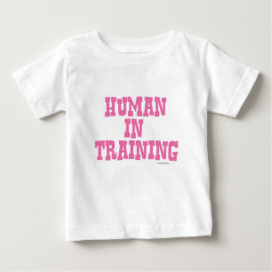Mensch im Training Slogan rosa Baby T-shirt