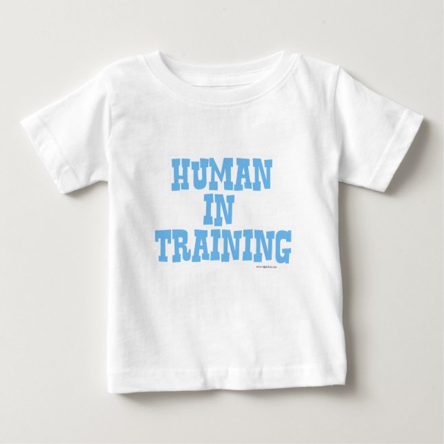Mensch in der Ausbildung Funny Baby Blue Quote Baby T-shirt (Vorderseite)