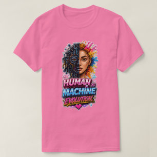 Mensch-Maschine-Evolution – KI-Kunst T-Shirt