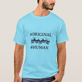 #MENSCH MIT TOTENKÖPFEN IN BLAU T-Shirt