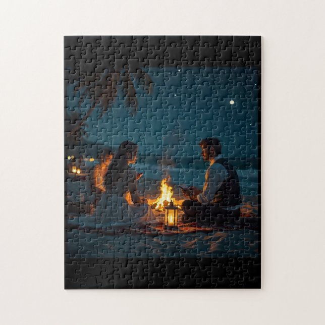 Menschen am Strand Puzzle (Vertikal)