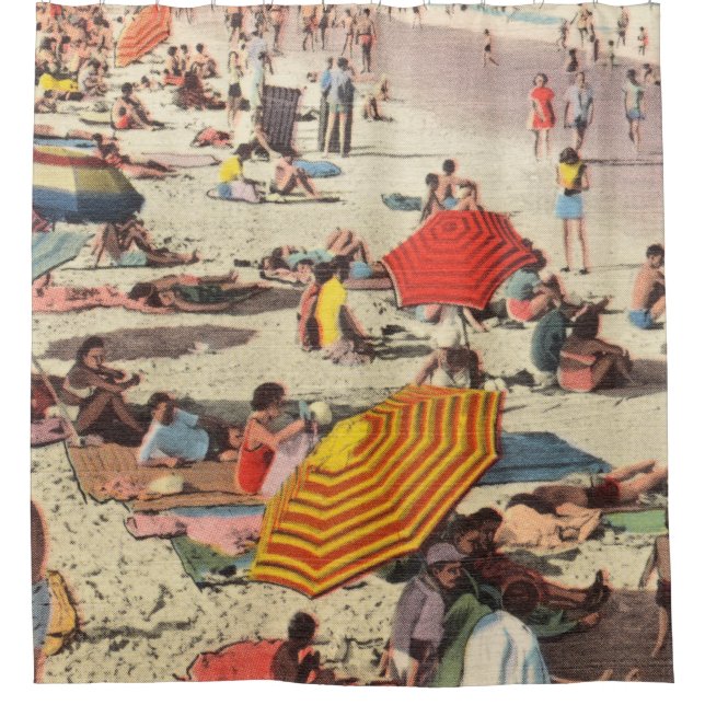 MENSCHEN AM STRAND TÄGLICH DUSCHVORHANG (Vorderseite)