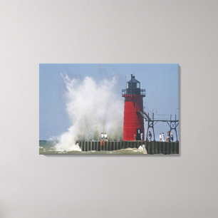 Menschen auf dem Jet sehen große Wellen in 2 Leinwanddruck