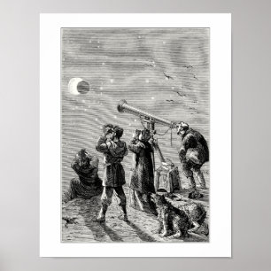 Menschen beobachten eine Sonnenfinsternis Poster