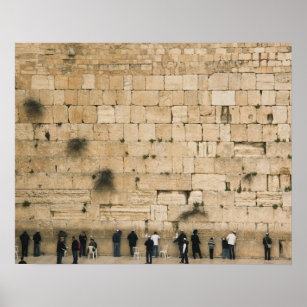 Menschen beten an der wütenden Mauer Poster