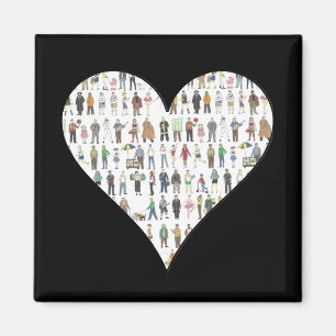 Menschen des New Yorker Schwarzen Herzmagneten des Magnet