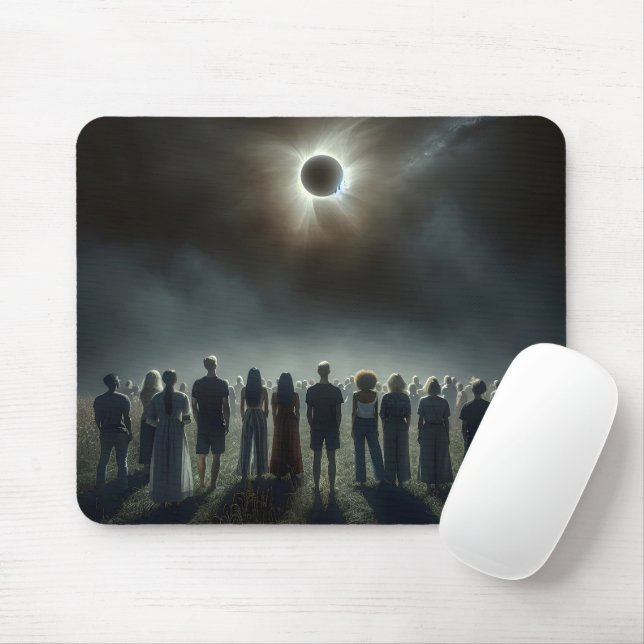 Menschen, die die totale Sonnenstrahlen beobachten Mousepad (Mit Mouse)
