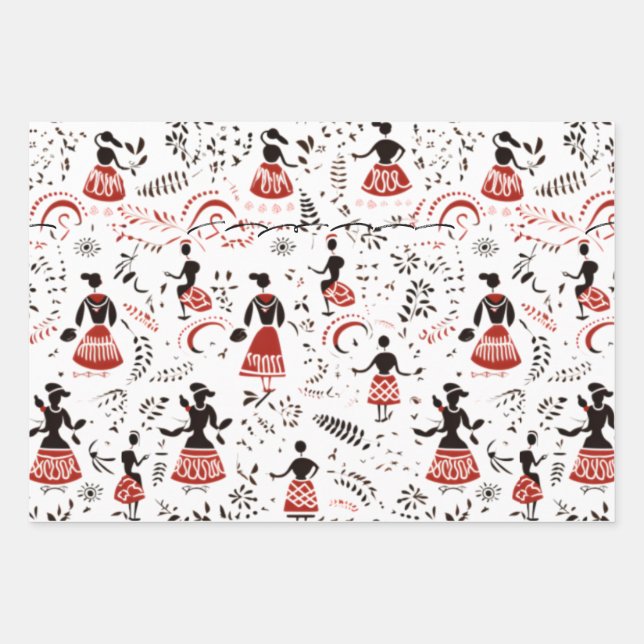 Menschen, die in hawaiianischer Verpackung leben Geschenkpapier Set (Vorderseite)