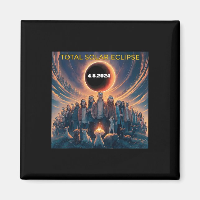 Menschen Eclipse Gles Total Solar Eclipse 2024 Magnet (Vorne)