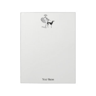 Menschen-Frauen-Hunde-gefülltIn-ArtDeco-Trans-BG-A Notizblock