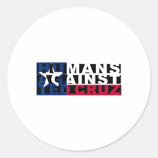 Menschen gegen Ted Cruz Runder Aufkleber (Vorderseite)