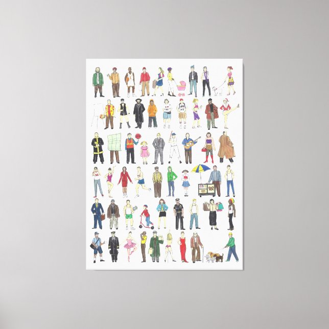 Menschen im NYC New York City Citizens Art Print Leinwanddruck (Vorderseite)