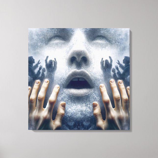 Menschen in Not Leinwanddruck (Vorderseite)