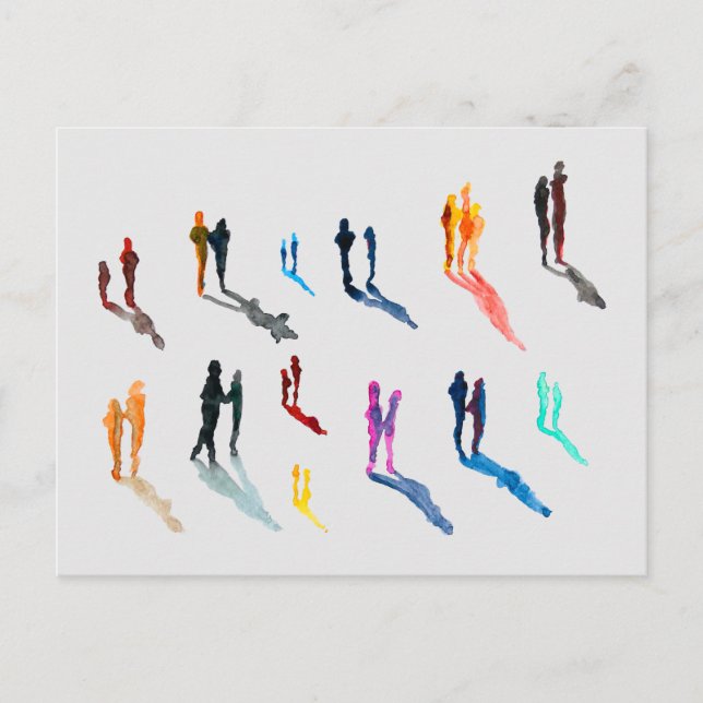 Menschen Kunst in Aquarellkunst Postkarte (Vorderseite)