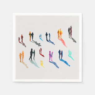 Menschen Kunst in Aquarellkunst Serviette