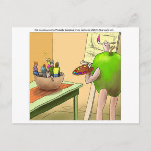 Menschen leben noch lustiger Cartoon Postkarte