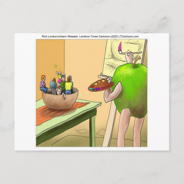 Menschen leben noch lustiger Cartoon Postkarte (Vorderseite)