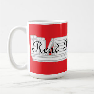 Menschen lesen Rot Kaffeetasse