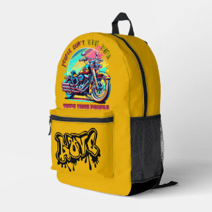 Menschen machen keine Reisen: Fahrrad im Vintage-R Bedruckter Rucksack