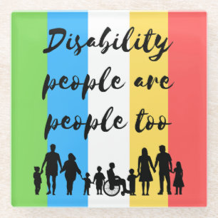 Menschen mit Behinderungen sind zu viele Menschen Glasuntersetzer