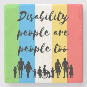 Menschen mit Behinderungen sind zu viele Menschen Steinuntersetzer