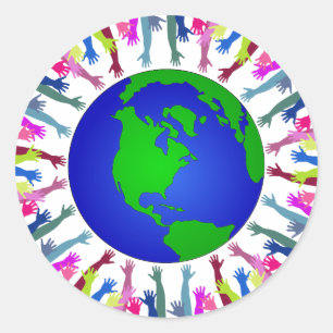 Menschen mit Erdklebern Runder Aufkleber