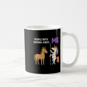 Menschen mit originellen Knien und mir Einhorn pr Kaffeetasse
