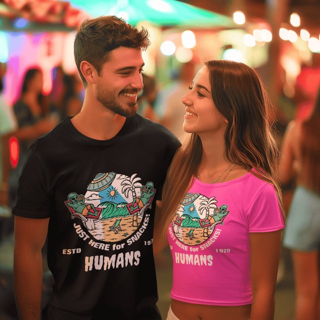 Menschen? Nur hier für Snacks! Alien Halloween T-Shirt (Von Creator hochgeladen)