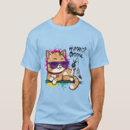 Menschen? Optional – Coole Katze mit Sonnenbrille  T-Shirt