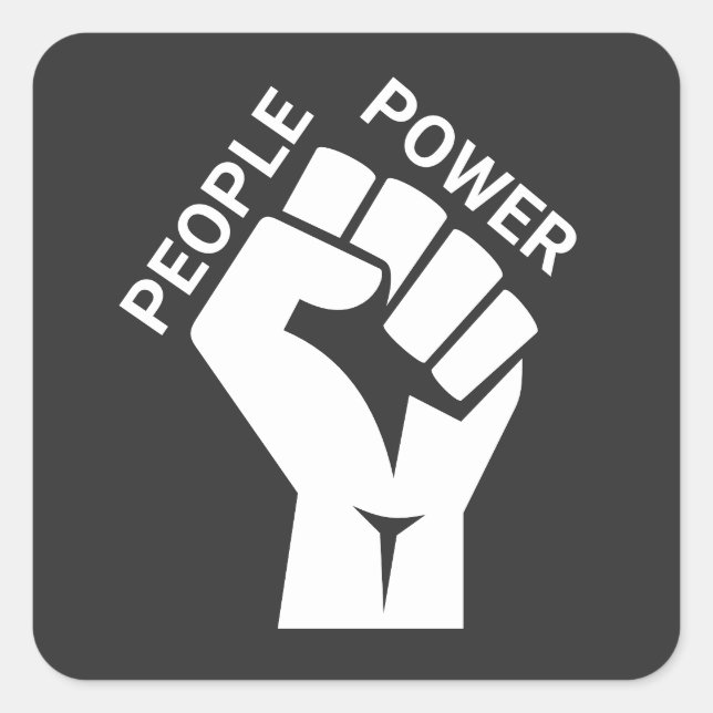 Menschen Power Quadratischer Aufkleber (Vorderseite)