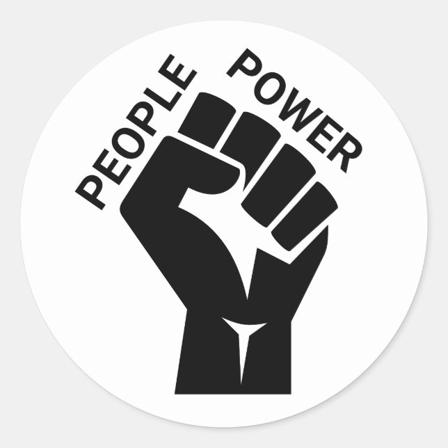Menschen Power Runder Aufkleber (Vorderseite)
