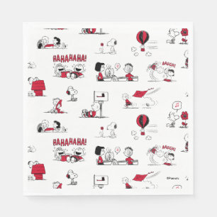 MENSCHEN Rotes und schwarzes Muster Serviette