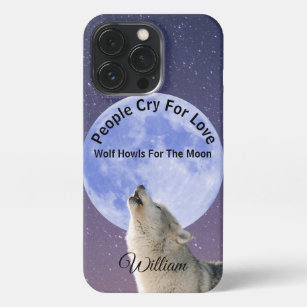 Menschen rufen nach Liebe Wolf Howls für Mond, maß iPhone 13 Pro Hülle