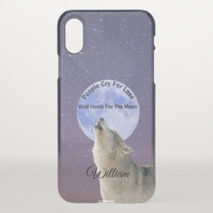 Menschen rufen nach Liebe Wolf Howls für Mond, maß iPhone X Hülle