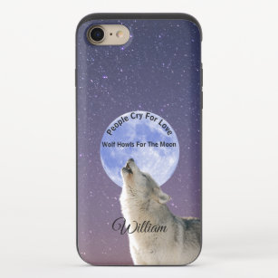 Menschen rufen nach Liebe Wolf Howls für Mond, maß iPhone 8/7 Slider Hülle
