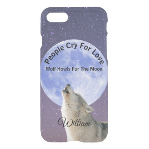 Menschen rufen nach Liebe Wolf Howls für Mond, maß iPhone SE/8/7 Hülle