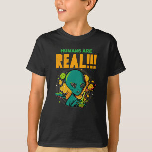 Menschen sind ECHT!!!!!! Schockierter Alien-Illust T-Shirt
