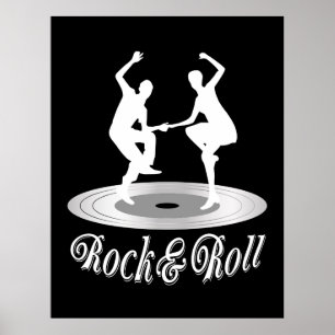 Menschen tanzen Rock and roll Poster