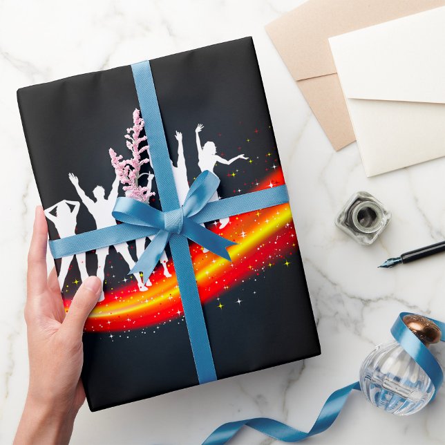 Menschen tanzen Silhouetten Wrapping Paper Geschenkpapier (Von Creator hochgeladen)