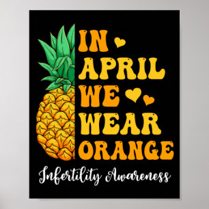 Menschen tragen im April Orange zur Sensibilisieru Poster