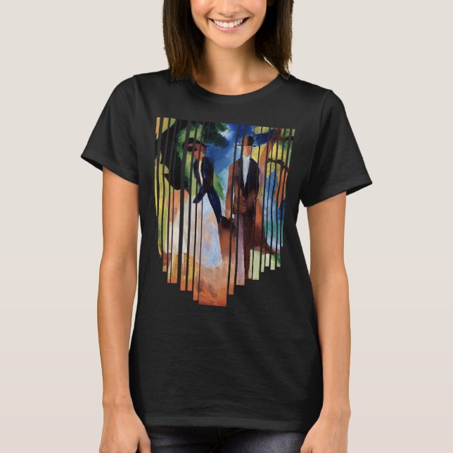Menschen von einem Blue Lake Painting Illustration T-Shirt (Vorderseite)