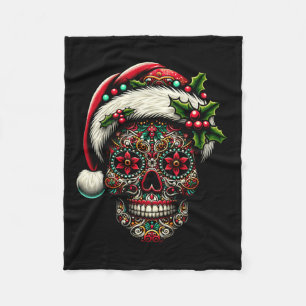 Menschen Weihnachten Zucker Schädel Santa Hut Tag Fleecedecke